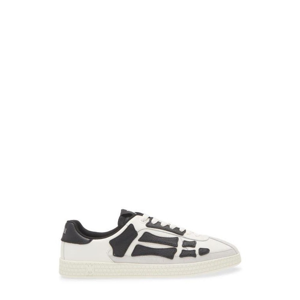 Amiri Pacific Bones Black White Leather Skeleton Sneakers AMFOSR1126-001 Mens 10
